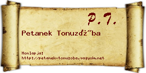 Petanek Tonuzóba névjegykártya