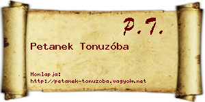 Petanek Tonuzóba névjegykártya