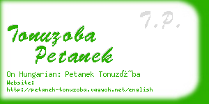 tonuzoba petanek business card